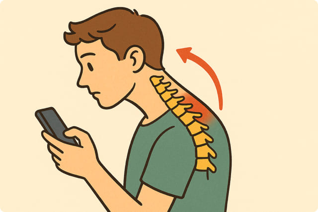 スマホ首・ストレートネックの姿勢イメージ - 銀座リリース整体院